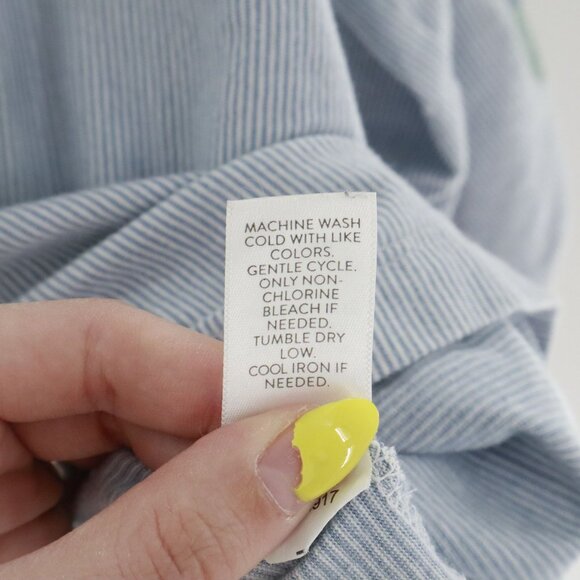 J. Jill Embroidered Top Women L Blue Boho Cottagecore Grannycore Hippie Coastal - Picture 5 of 14